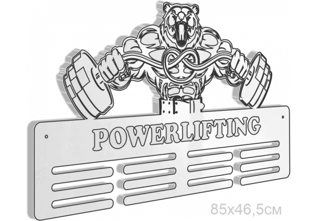 Медальница "Powerlifting", акрил